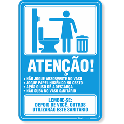 Placa Banheiro - Atenção Feminino