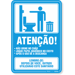 Placa Banheiro - Atenção Masculino
