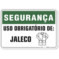 Placa Segurança  Uso Obrigatório De Jaleco
