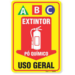 Placa Extintor ABC Pó Químico Uso Geral