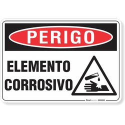 Placa Perigo Elemento Corrosivo