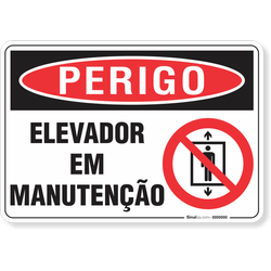 Placa Perigo Elevador Em Manutenção