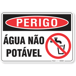 Placa Perigo Água Não Potável