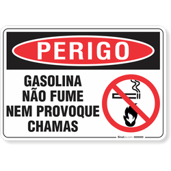 Placa Perigo Gasolina Não Fume Nem Provoque Chamas
