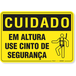 Placa Cuidado Em Altura Use Cinto De Segurança