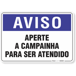 Placa Aviso  Aperte A Campainha Para Ser Atendido