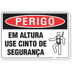 Placa Perigo Em Altura Use Cinto De Segurança