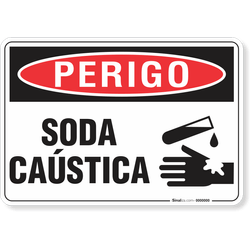 Placa Perigo Soda Cáustica