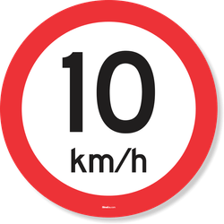 Placa  de Velocidade Máxima Permitida 10Km/H R-19 Resolução Contran N 180
