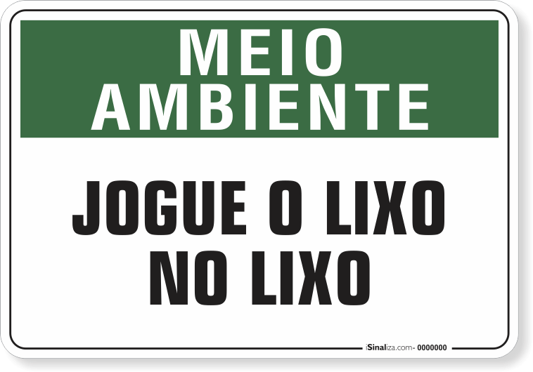 Placa de Sinalização Aviso Não Jogue Lixo no Chão 15 x 20