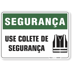 Placa Segurança  Use Colete De Segurança