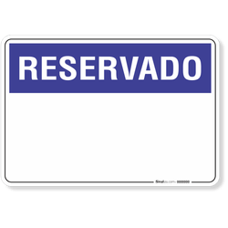 Placa Reservado Personalizada