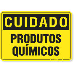 Placa Cuidado  Produtos Químicos