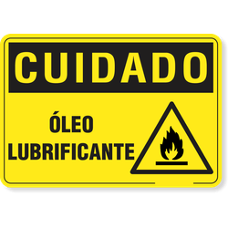 Placa Cuidado  Óleo Lubrificante