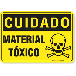 Placa Cuidado  Material Tóxico