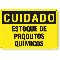 Placa Cuidado  Estoque De Produtos Químicos