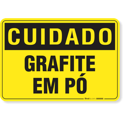 Placa Cuidado  Grafite Em Pó