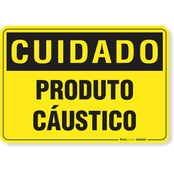 Placa Cuidado  Produto Cáustico