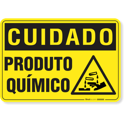 Placa Cuidado  Produto Químico