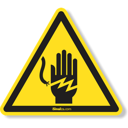Etiqueta Risco De Choque Elétrico Na Mão (10 und)