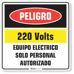 Etiqueta Peligro 220V Equipo Solo Personal Autorizado (10 und)
