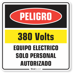 Etiqueta Peligro 380V Equipo Solo Personal Autorizado (10 und)