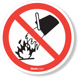 Etiqueta Não Extinguir Fogo Com Água (10 und)