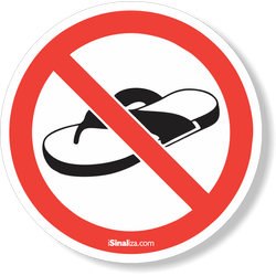 Etiqueta Proibido Usar Calçado Aberto (10 und)