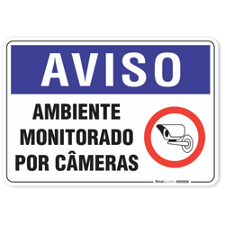 Placa Aviso Ambiente Monitorado Por Câmeras