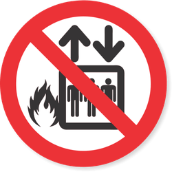 Placa Proibido Usar Elevador Em Caso De Incêndio