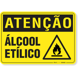 Placa Atenção Ácool Etíilico