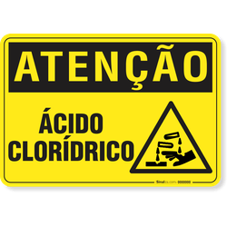 Placa Atenção Ácido Clorídrico