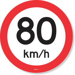 Placa Velocidade Máxima Permitida 80 Km/H R-19 Resolução Contran Nº 180 180/2005