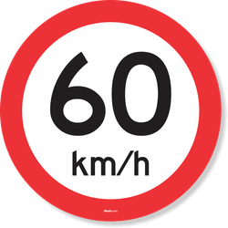 Placa Velocidade Máxima Permitida 60 Km/H R-19 Resolução Contran Nº 180 180/2005