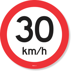 Placa Velocidade Máxima Permitida 30 Km/H R-19 Resolução Contran Nº 180 180/2005