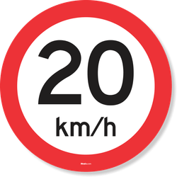 Placa Velocidade Máxima Permitida 20 Km/H R-19 Resolução Contran Nº 180 180/2005
