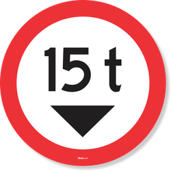 Placa Peso Total Máximo Permitido 15 Toneladas R-14 Resolução Contran Nº 180 180/2005