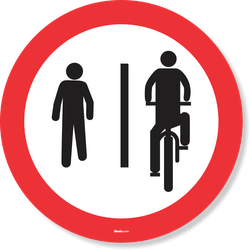 Placa Pedestres À Esquerda Ciclista À Direita R-36B Resolução Contran Nº 180 180/2005