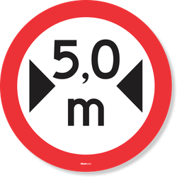 Placa Largura Máxima Permitida 5,0 Metros R-16 Resolução Contran Nº 180 180/2005