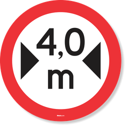 Placa Largura Máxima Permitida 4,0 Metros R-16 Resolução Contran Nº 180 180/2005