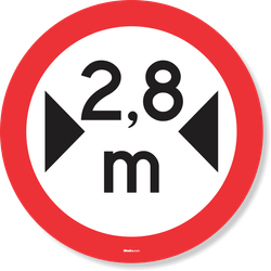 Placa Largura Máxima Permitida 2,8 Metros R-16 Resolução Contran Nº 180 180/2005