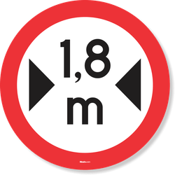 Placa Largura Máxima Permitida 1,8 Metros R-16 Resolução Contran Nº 180 180/2005