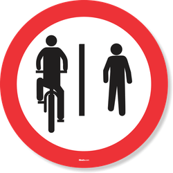 Placa Ciclistas À Esquerda Pedestres À Direita R-36A Resolução Contran Nº 180 180/2005