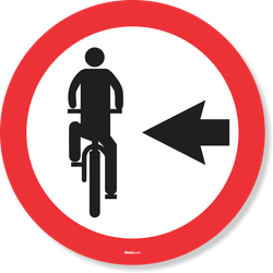 Placa Ciclista Transite À Esquerda R-35A Resolução Contran Nº 180 180/2005