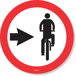 Placa Ciclista Transite À Direita R-35B Resolução Contran Nº 180 180/2005