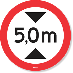 Placa Altura Máxima Permitida 5,0 Metros R-15 Resolução Contran Nº 180 180/2005