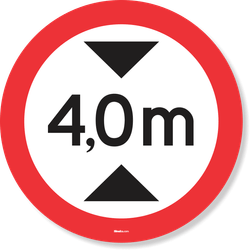 Placa Altura Máxima Permitida 4,0 Metros R-15 Resolução Contran Nº 180 180/2005