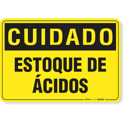 Placa Cuidado  Estoque De Ácidos