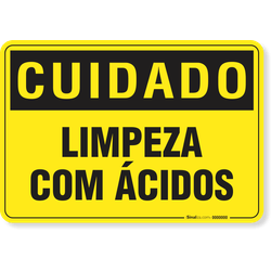 Placa Cuidado  Limpeza Com Ácido