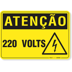 Placa Atenção 220 Volts